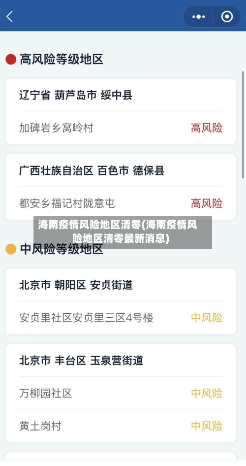 海南疫情风险地区清零(海南疫情风险地区清零最新消息)