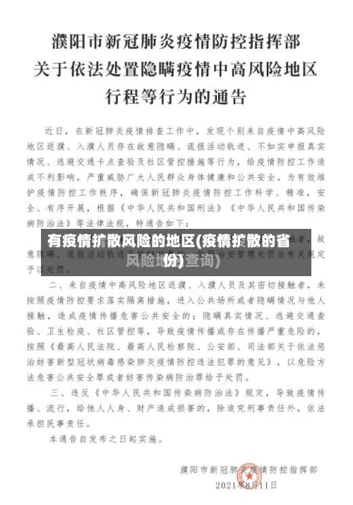 有疫情扩散风险的地区(疫情扩散的省份)