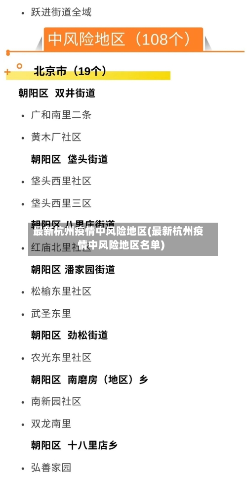 最新杭州疫情中风险地区(最新杭州疫情中风险地区名单)