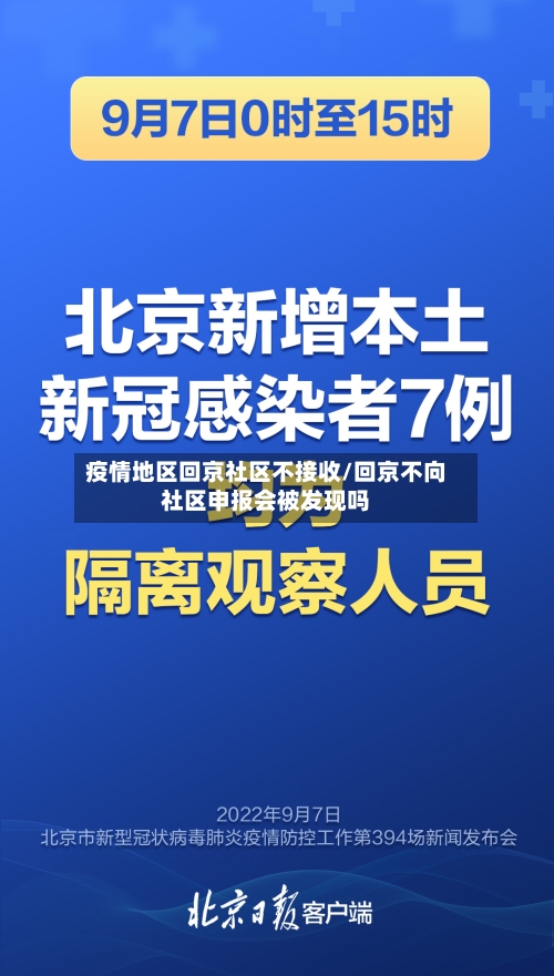 疫情地区回京社区不接收/回京不向社区申报会被发现吗