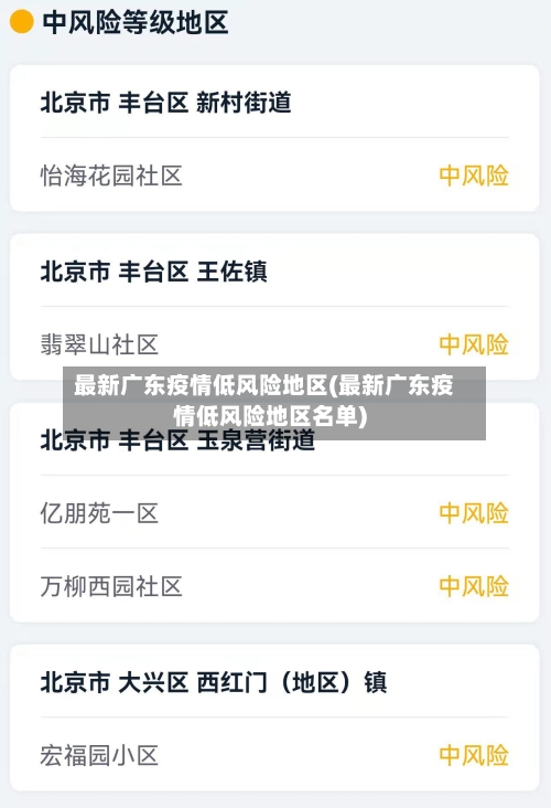 最新广东疫情低风险地区(最新广东疫情低风险地区名单)