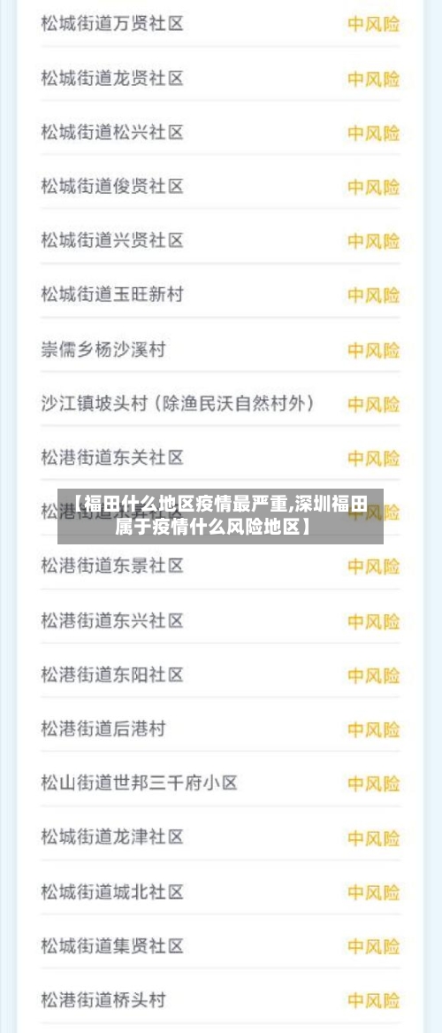 【福田什么地区疫情最严重,深圳福田属于疫情什么风险地区】