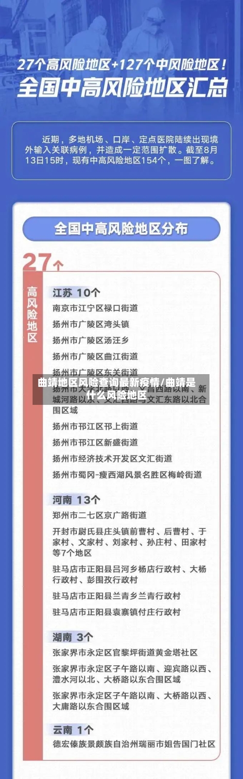 曲靖地区风险查询最新疫情/曲靖是什么风险地区