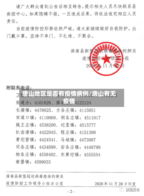 唐山地区是否有疫情病例/唐山有无疫情