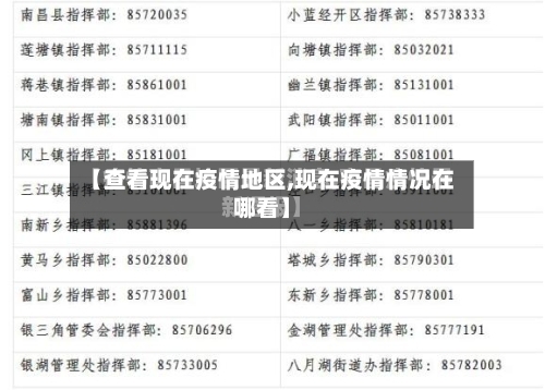 【查看现在疫情地区,现在疫情情况在哪看】