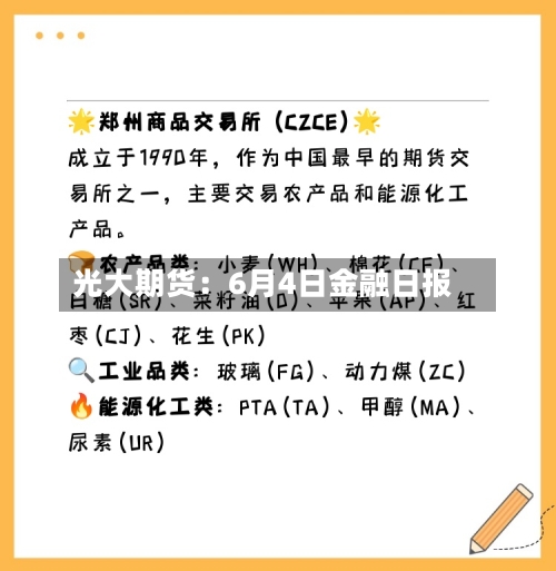光大期货：6月4日金融日报