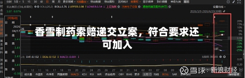 香雪制药索赔递交立案，符合要求还可加入